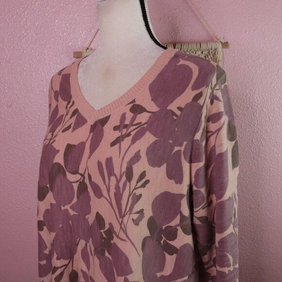 LOGO Lori Goldstein | V Neck Long Sleeve Sweater Large - Picture 3 of 7